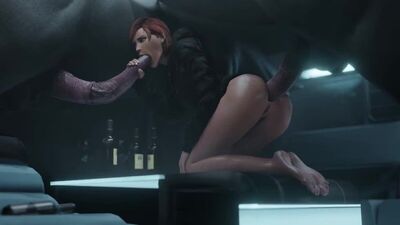 Mass Effect - Джейн Шепард убложает двух коней 18+