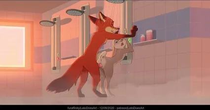 2D Yiff by Letodoesart Furry Porn Sex E621 Straight Nick Judy Fox  